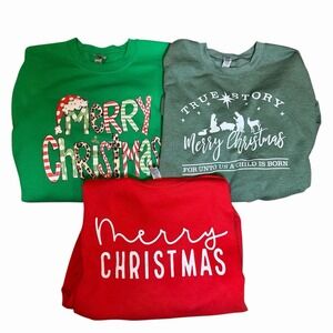 3 Women's Christmas Sweatshirts Size 2X